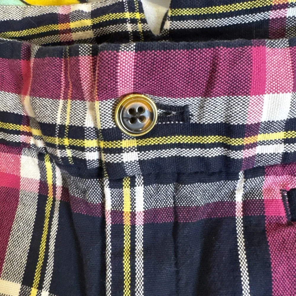 BANANA REPUBLIC Plaid  Short Shorts | Cotton Stretch‎ | size 10 3 1/2 